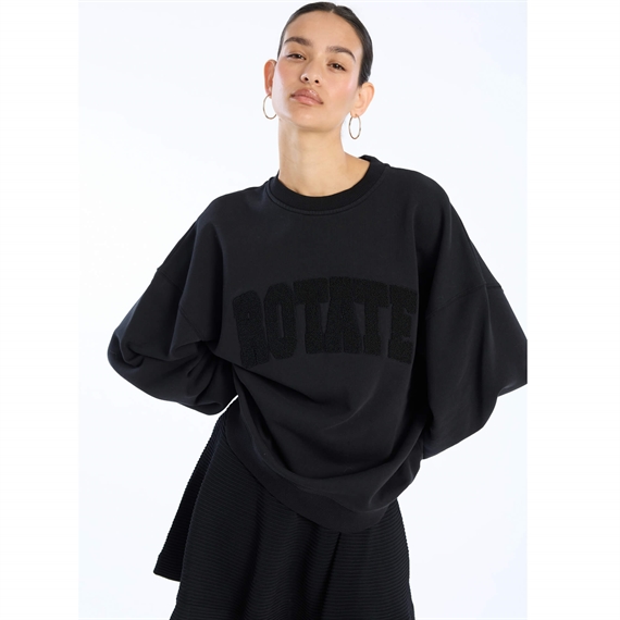 Rotate Heavy Sweat Crewneck Sweatshirt, Sort